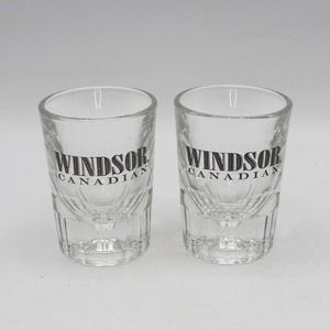 Set of 2 Windsor Canadian Whiskey 3" Heavy Shot Glasses